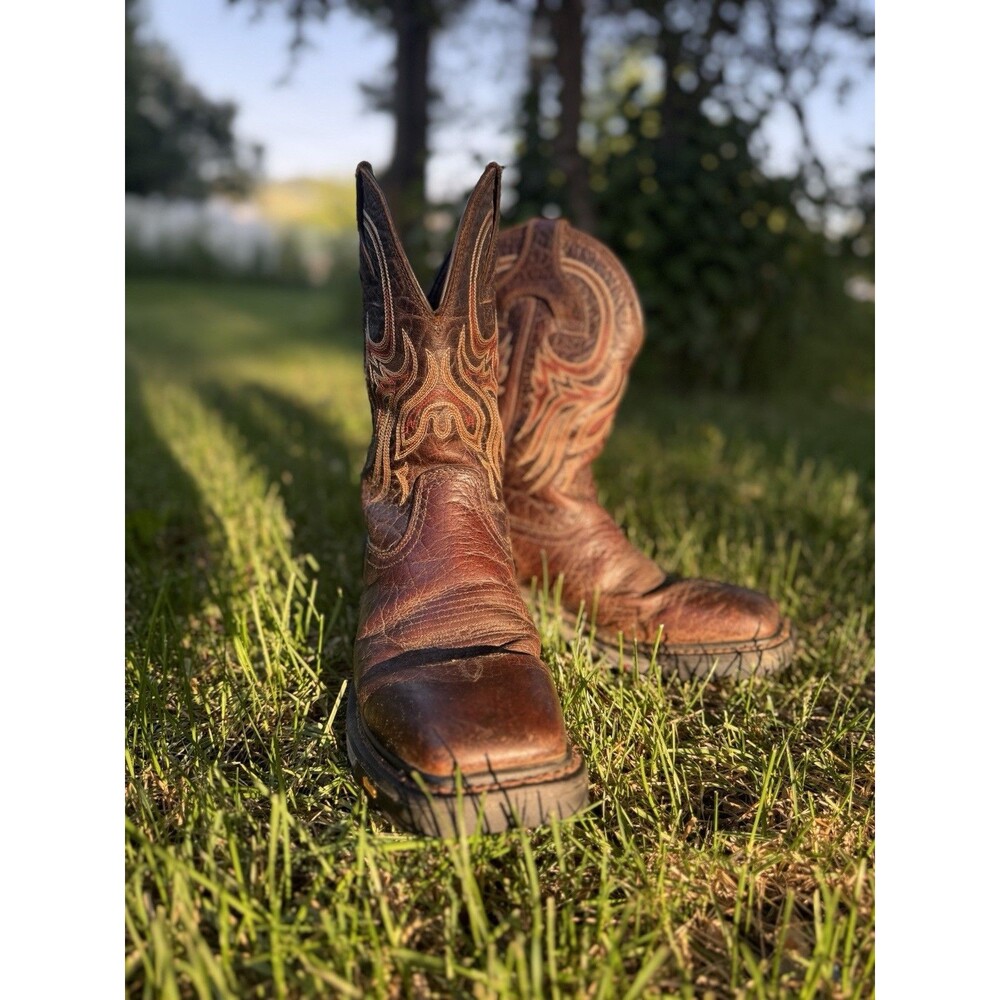 Justin WK2110 Commander X5 Vibram Mahogany Cowboy Works Boots Men's 9D Exc Cond